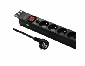 Qoltec 53996 Overvoltage power strip / RACK 19 s CB / 1U / 16A / PDU / 8x Schuko / 2m (Q-53996)