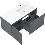 MEXEN/S - Orio kúpeľňová skrinka 100 cm s umývadlom Otis pravá, 1S, 1D, grafit mat/biela mat 91A13-10047-3-BBFF66-W18P01