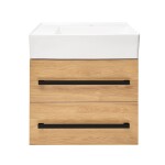 Kúpeľňová skrinka s umývadlom a čiernou úchytkou SAT Cube Way 60x53x46 cm dub Hickory mat CUBE46C602DHSATCWL CUBE46C602DHSATCWL