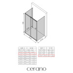 CERANO - Trojstenný sprchovací kút Varone POINT UL/P - 6 mm - čierna matná, grafitové sklo - 110x100x195 - posuvný CER-8050BD7806
