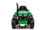 Mamido Mamido Detský elektrický traktor s vlečkou 12V 7Ah EVA kolesá ECO koža zelený