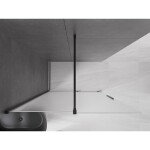 MEXEN/S - Velar Sprchová zástena posuvná Walk-in 130 x 200, dekor 8 mm, čierna 871-130-000-33-70