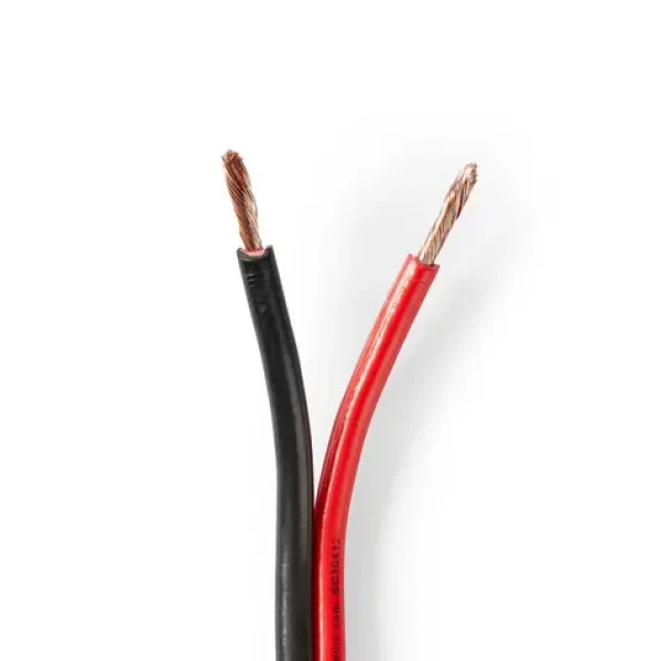 Nedis Repro kábel 2x 2.50 mm2 čierna-červená / CCA / 100.0 m / Okrúhly / PVC (CAGW2500BK1000)