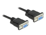 DeLock RS-232 Sub-D9 samica-samica čierna / Sériový kábel / Null modem / 10 m (86604)