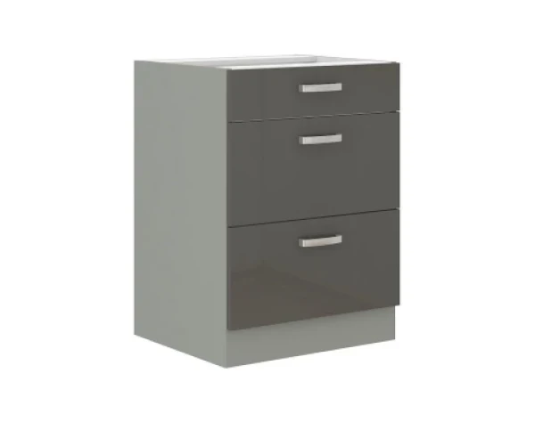 Dolná kuchynská zásuvková skrinka Grey 60D3S, 60 cm%