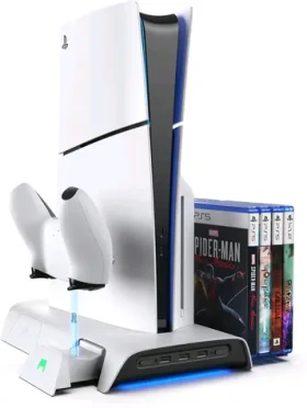 Kiwi design D3 Cooling Station for PS5 Slim / chladiaca a dokovacia stanica / 3x USB-A / 2x USB-C (PB02)