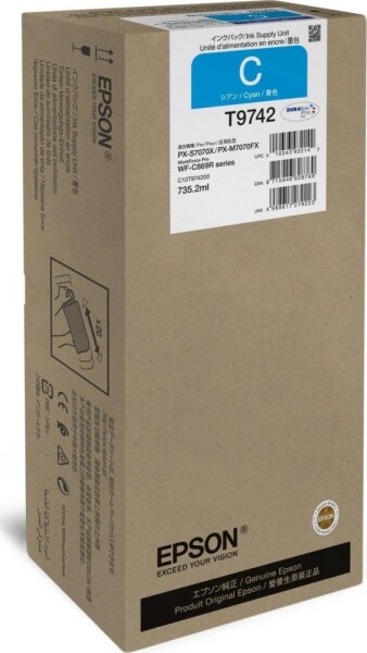 Epson Epson T9742 - Grosse XXL - Cyan - original - Tinten-Packung - fur WorkForce Pro WF-C869R