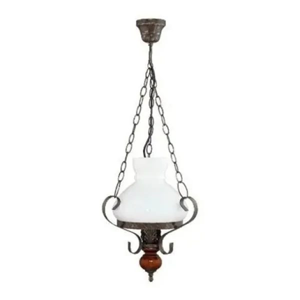 Prezent Victoria antická zlatá/čerešňové drevo / Závesné svietidlo / E27 / max. 60W / bez zdroja / 30cm / IP20 (SKL000385707)