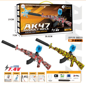 Mamido Mamido Detská automatická pištoľ AK47 na gélové guľôčky s batériou 7,4V červená