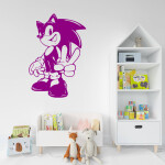 Veselá Stena Samolepka Postava Ježko Sonic Farba: bílá, Veľkosť: 60 x 41 cm
