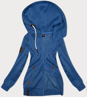 Svetlomodrá dámska mikina na zips so sťahovacou šnúrkou (2306) odstíny modré L (40)