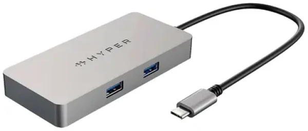 Hyper HDMB2-GL USB-C Univerzálna dokovacia stanica / USB-C / HDMI / 2 x USB 3.0 / RJ45 / podpora 4K 60 Hz (HDMB2-GL)