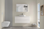CERANO - Kúpeľňová zrkadlová skrinka Orea - biela matná - 80x65x15 CER-661921
