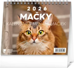 NOTIQUE Stolový kalendár Mačky - s menami mačiek 2026 / 16.5 x 13 cm (PGS-35362-SK)