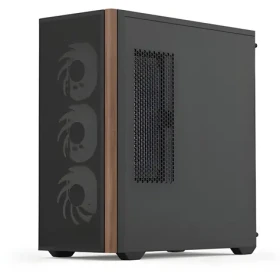 AeroCool D501A-G-BK-V2 čierna, drevo / Skriňa / Midi Tower / ATX / Mesh / 2x USB-A 3.2 / 1x USB-C / RGB / bez zdroja (ACCM-DS01043.11)