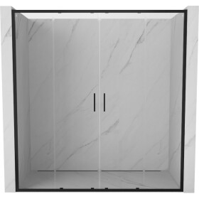MEXEN/S - Exo dvojité posuvné sprchové dvere 180, transparent, čierna 8152-180-000-70-00