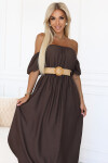 Boho maxi šaty 614-1 Chocolate - Numoco UNI