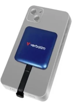 Verbatim SnapBack Magnetic modrá / Externý SSD / 1 TB / USB 3.2 Gen 2x2 / R:2000 MB/s / W:1600 MB/s (32075)