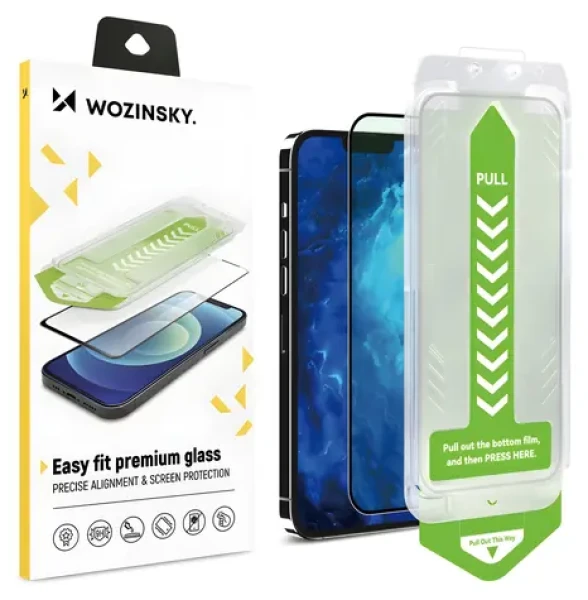 Wozinsky Premium Glass čierna / Tvrdené sklo / Apple iPhone 15 PLUS / S inštalačným rámčekom