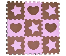 SUN TA TOYS Penové puzzle Hviezdy a srdce ružové S4