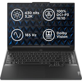 Lenovo Legion Pro 7 16IRX9H čierna / 16 2.5K / Intel Core i9-14900HX 2.2GHz / 32GB / 1TB SSD / RTX 4080 12GB / W11H (83DE0030CK)