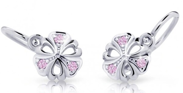 Cutie Jewellery Detské náušnice z bieleho zlata C2230-10-X-2 ružová