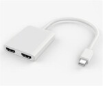 PremiumCord adaptér mini DisplayPort - 2x HDMI / rozšírenie + zrkadlenie obrazu / 4K * 2K @ 30Hz (kportadm18)