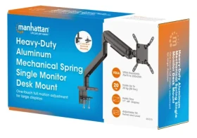 Manhattan stolný držiak monitora s pružinou / Držiak / VESA 200x200 / nosnosť 20 kg / výškovo nastaviteľný / čierna (462570)