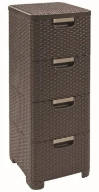Curver Style Regál so zásuvkami 4X 14L tmavo-hnedá (209906)