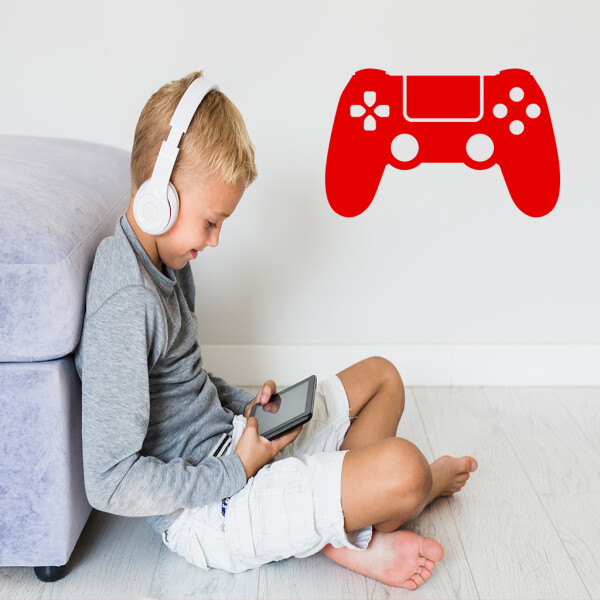 Veselá Stena Samolepka Ovládač na playstation Farba: červená, Veľkosť: 60 x 39 cm