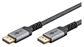Goobay DisplayPort 3M šedá / Kábel / DisplayPort - DisplayPort / 2.0/2.1 / 54 Gbit/s (75681)