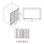 CERANO - Sprchové posuvné dvere Lantono - pravá - 8 mm - Soft-Close - chróm, mliečne sklo - 170x195 CER-663196