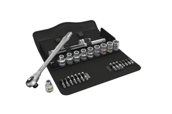 Wera 8100 SC 7 / Račňová sada Zyklop Metal s priechodným štvorhranom / upínacia časť 1|2" / metrická (05004077001)