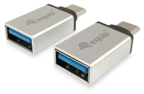 Equip strieborná / Redukcia USB-C na USB-A 3.0 / Hliník / 5 Gbit/s / 2 ks (133473)