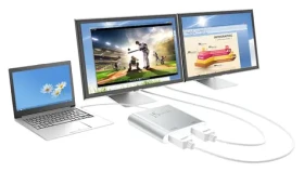 J5Create JUA365 strieborná / Adaptér / USB 3.0 na 2x HDMI / max. 3840x2160 px / hliník (JUA365-N)