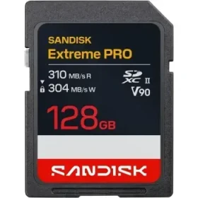 SanDisk Extreme PRO SDXC 128GB / Pamäťová karta / UHS-II U3 V90 / čítanie: 310 MB/s / zápis: 304 MB/s / vhodné pre 8K (SDSDXDE-128G-GN4IN)