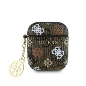 Guess PU 4G Peony Charm Puzdro pre AirPods 1/2 Brown (57983122183)