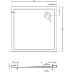 MEXEN - Flow Sprchová vanička štvorcová slim 90 x 90, biela lesk 46S109090