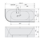 POLYSAN - VIVA R MONOLITH asymetrická vaňa 170x75x60cm, biela 78119M