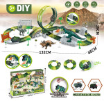 Mamido Mamido Závodná dráha Dinosauří svet 168 dielikov, 360°, LED autíčko