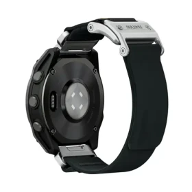 Aulumu C11 Mag-Buckle Slim Remienok pre Garmin Watch (QuickFit 22mm), strieborná pracka, čierny remienok (6975941661679)