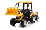Mamido Mamido Dětský elektrický traktor TITAN 24V 400W s přívěsem a lžíci žlutý