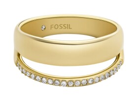 Fossil Štýlový pozlátený prsteň so zirkónmi Archival JOF01036710 49 mm