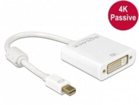 DeLock adaptér Displayport 1.2 samec - DVI samica 4K aktívna biela (62600)