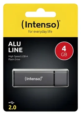 INTENSO Alu Line čierna / Flash disk / 4 GB / USB 2.0 (3521451)