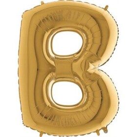 Nafukovací balónek písmeno B zlaté 102 cm - Grabo