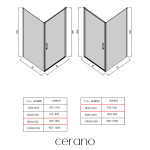 CERANO - Sprchovací kút Porte L/P - 8 mm - čierna matná, transparentné sklo - 80x90x195 - otočný CER-413552