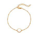 Hot Diamonds Elegantný pozlátený náramok s diamantom a perleťou Golden Edit Soul DL704