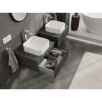 MEXEN/S - Rivel kúpeľňová skrinka pod umývadlo 60, 1 šuplík, reliéf, grafit mat 91A20-06023-1-BF66