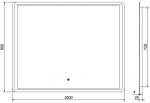 MEXEN - Zusa zrkadlo s osvetlením 100 x 80, LED 600 9808-100-080-611-00